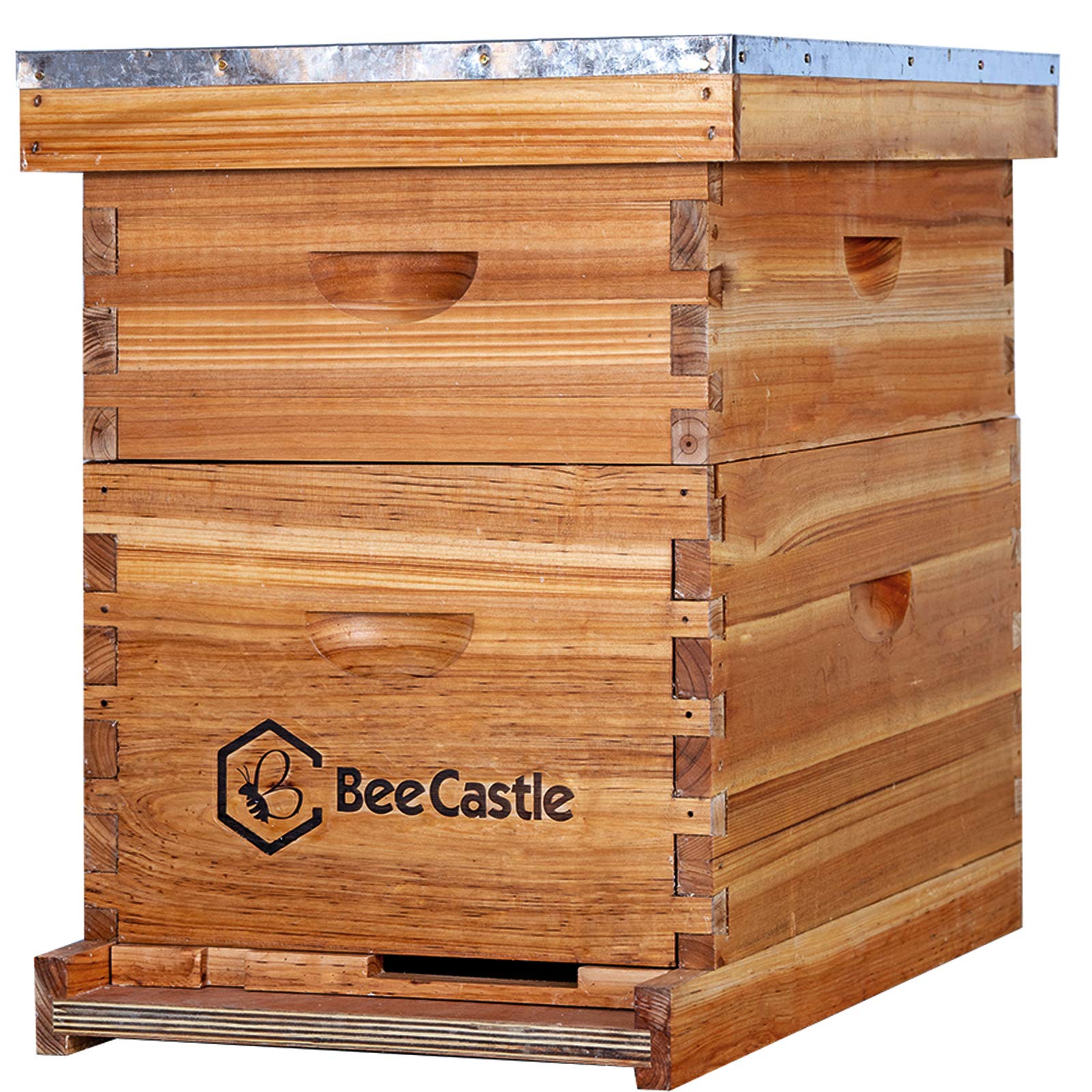Photo 1 of BeeCastle 10-Frames Complete Beehive Kit, 100% Beeswax Coated Bee Hive Includes Beehive Frames and Beeswax Coated Foundation Sheet (2 Layer)
