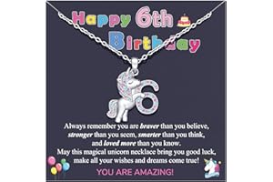 UPROMI Birthday Gifts for 1-10 Year Old Girl Unicorn Necklace for Girls