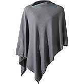 Fomolom Women Ponchos Sweater Versatile Lightweight Solid Knitted Shawl Wrap Scarf Cape Accessories for Womens