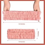 Chuangdi 3 Pieces Spa Headband Women Facial Makeup Hairband Pink Gray Brown view 2