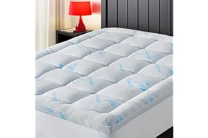 KELTARO Mattress Topper Full Size,Viscose Made from Bamboo Extra Thick Mattress Pad 8-21" Deep Pocket Soft Down Alternative Fill Mattress Protector Pillow Top Mattress Cover(54x75 Inches)