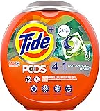 Tide PODS Laundry Detergent Liquid Pacs, Botanical Rain Scent, 4 in 1 HE Turbo, 61 Count (Packaging May Vary)