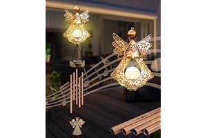 Supdeco Wind Chimes Outdoor Indoor Decor: Christmas for Mom Grandma Women Birthday Gifts - Outside Lights for Garden Yard Patio Porch (Angel)