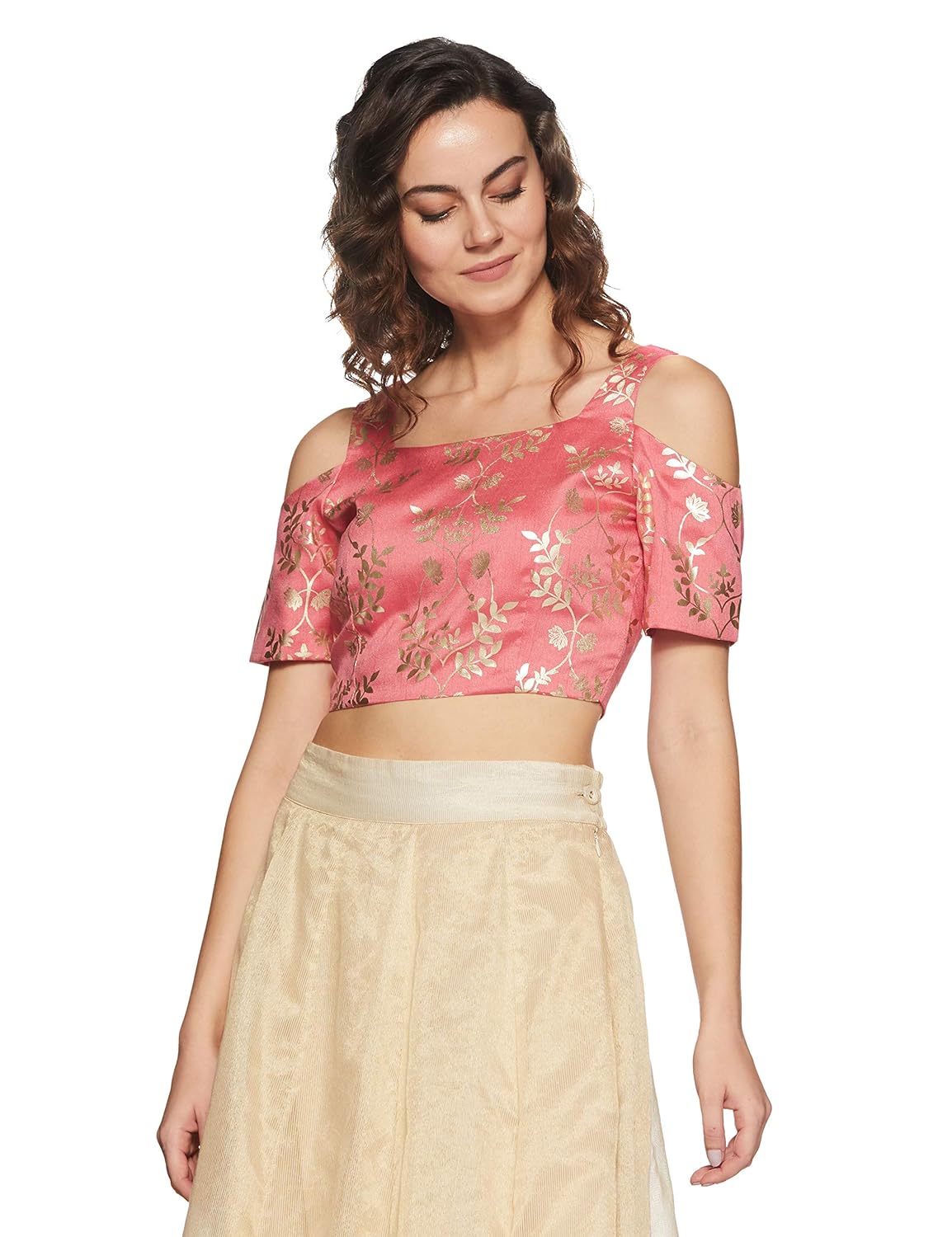 indya women's floral regular fit top