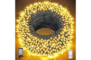 GUSODOR Christmas Lights Outdoor, 330FT 800 LED Christmas Lights with Remote Control 8 Modes & Timer Waterproof Christmas Tree Lights for Xmas Yard Tree Wedding Party Holiday Decorations (Warm White)
