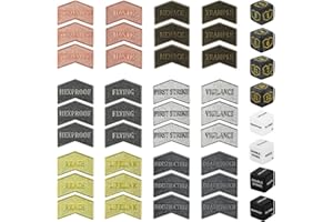 FIGURESLAB 44Pcs Antique Metal Token Counter & MTG Counters Dice Set, MTG Keyword Tokens Creature Stats Buff Tokens for Magic TCG Card Gaming Accessories