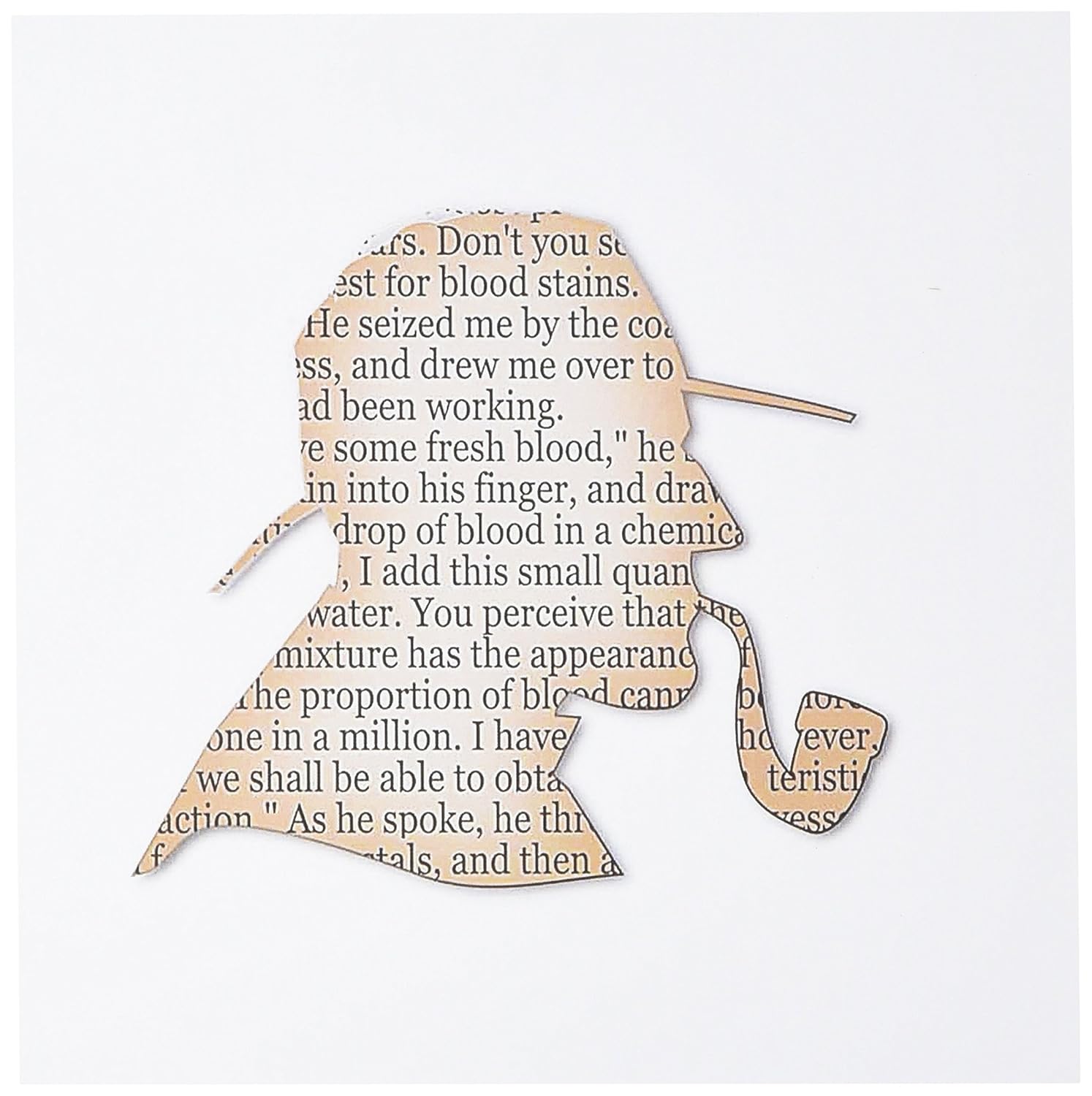 3dRose image of funny outline of sherlock holmes - Greeting Cards, 6 x 6 inches, set of 6 (gc_174275_1)