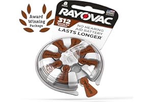 Rayovac Size 312 Hearing Aid Batteries, Size 312 Batteries, 24 Count