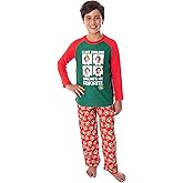 INTIMO Elf The Movie Boys' Buddy I Like Smiling, Smiling's My Favorite Raglan Shirt And Pants 2 Piece Pajama Set