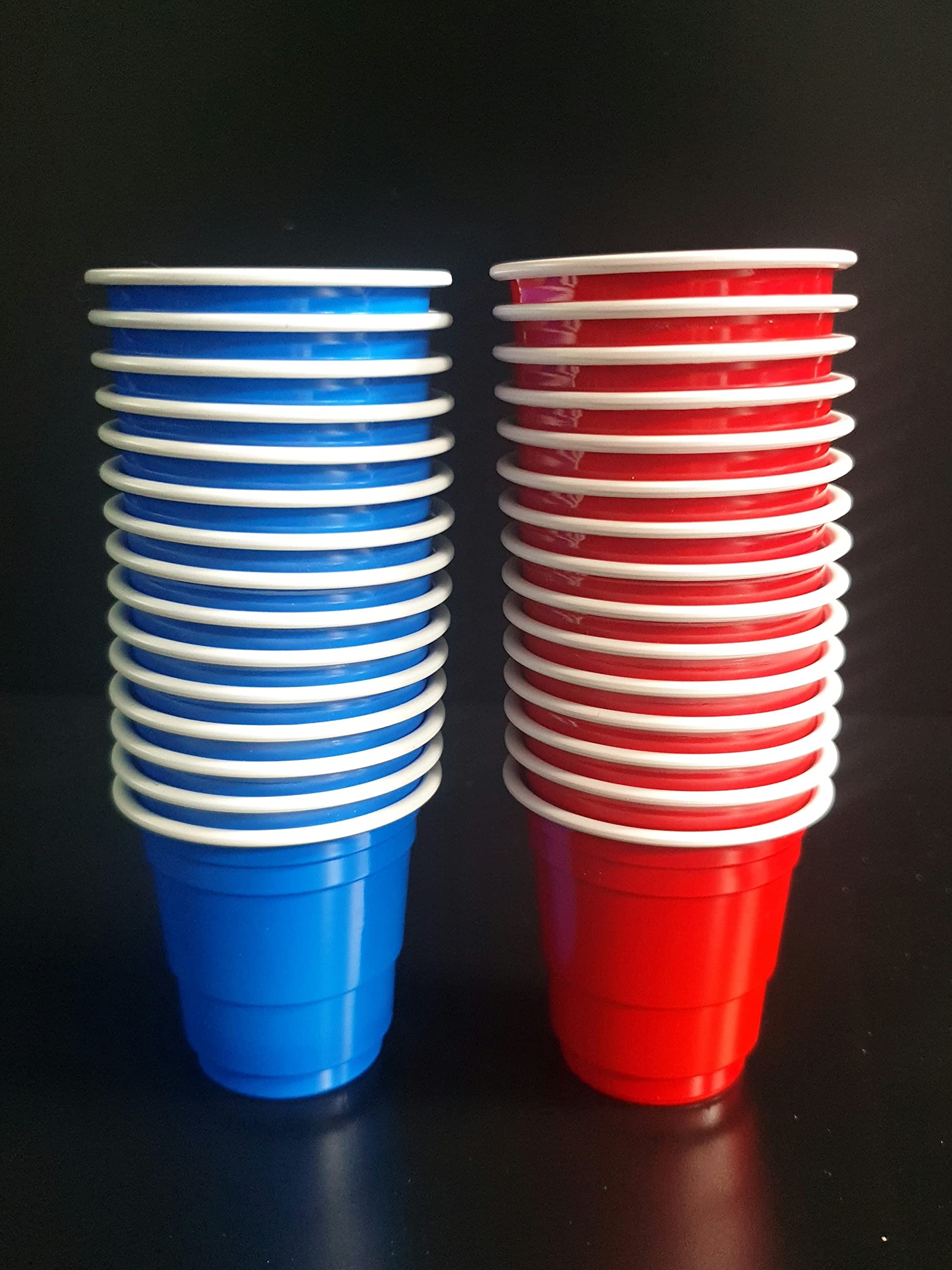 eMKay® Red and Blue Plastic Shot Glasses Heavy Duty Disposable Reusable Mini Party Cups, Jager Bomb, Jello Shots, Sample Cups for Party Game Picnic BBQ Travel and Events, 59ml - 2 oz (30)