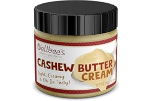 Wellbee's Raw Cashew Butter Cream, No Sugar Added, Non GMO, Paleo, Smooth & Creamy, 100% Pure, Natural, Vegan, SCD Approved - 16 oz Jar
