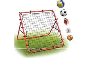 Baseball Rebounder Net, Metal Frame & High-Tension PE Net, Lacrosse Bounce Back PracticeTraining Equipment, Adjustable Softba