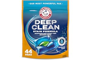 ARM & HAMMER™ Deep Clean Stain Formula Laundry Detergent Power Paks, Laundry Stain Remover, Sparkling Clean Scent, 44 Count, 44 Loads