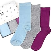 Silky Toes Womens Soft Bamboo Rayon Crew Socks Dress Seamless Toe Thin Socks 3-6 Pairs