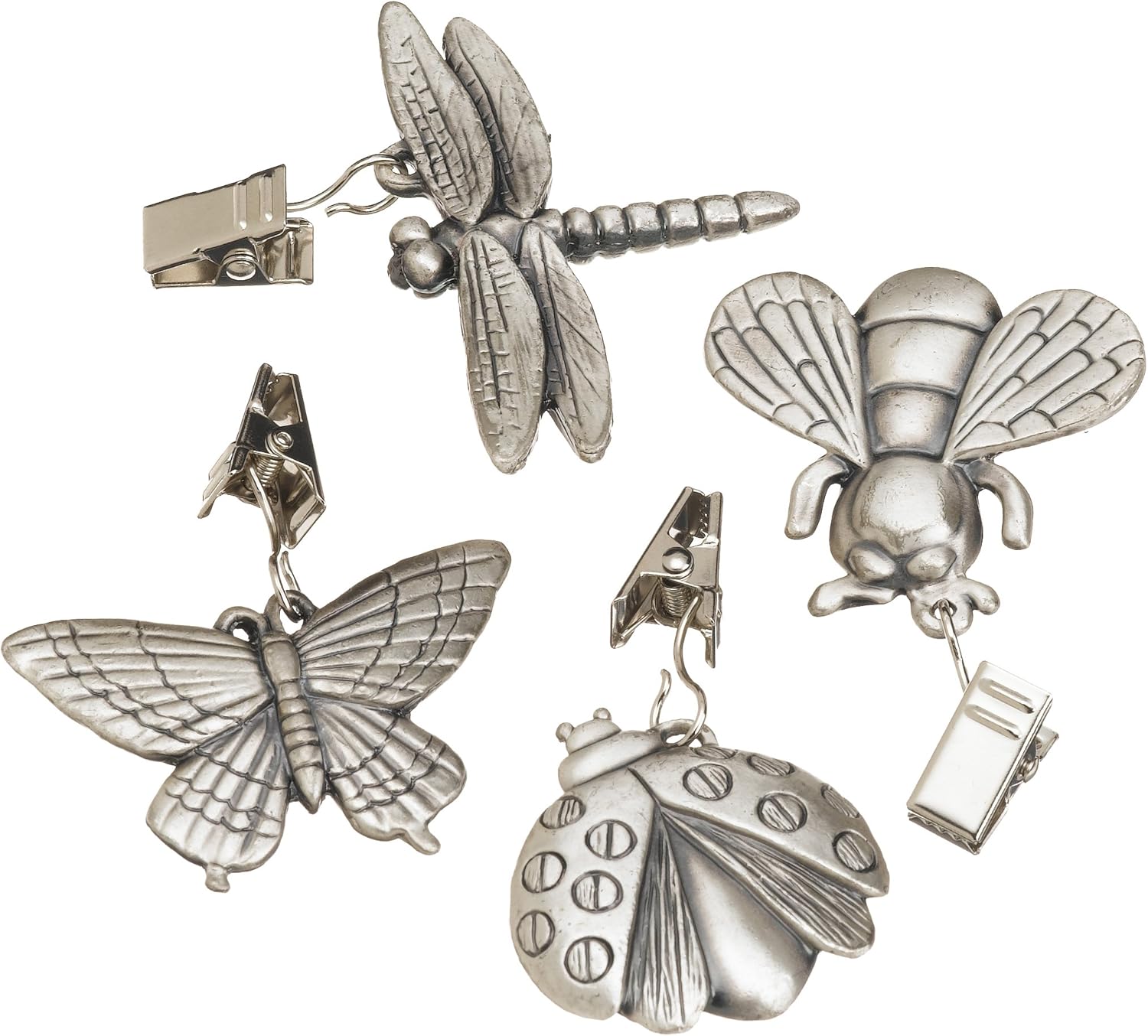 Prodyne TW9W Pewter Tablecloth Weights, Garden Dwellers , Set of 4