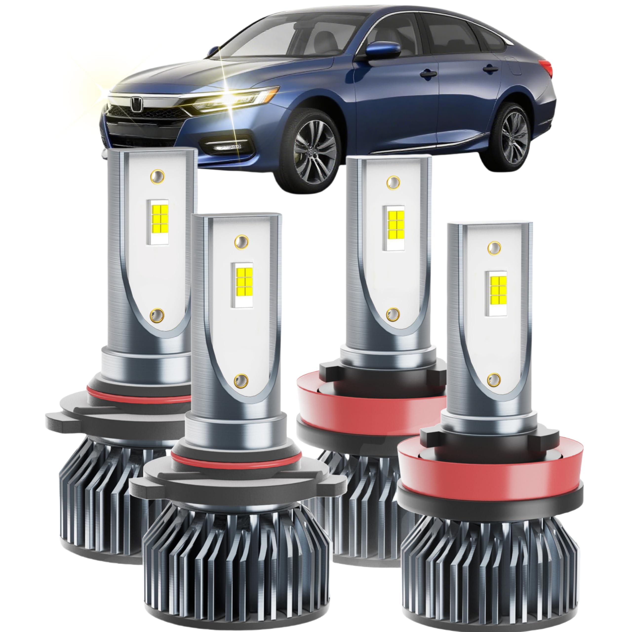 Photo 1 of Wenicaca Accord Dedicated Accessory,Fit for 2008-2012 Coupe & 2013-2018 Accord,6000 K Dedicated 05 H 11 L,Plug and Play,No Errors,Pack of 4