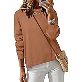 Arach&Cloz Women's 100% Cotton Sweaters Spring Summer Casual Relaxed Fit Cozy Sweatshirt Tops 2026