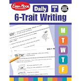 Evan-Moor Daily 6-Trait Writing, Grade 2, Homeschool and Classroom Resource Workbook, Reproducible Worksheets, Teaching Edition, Lesson Plans, Ideas, Organization, Word Choice, Sentence Fluency, Voice