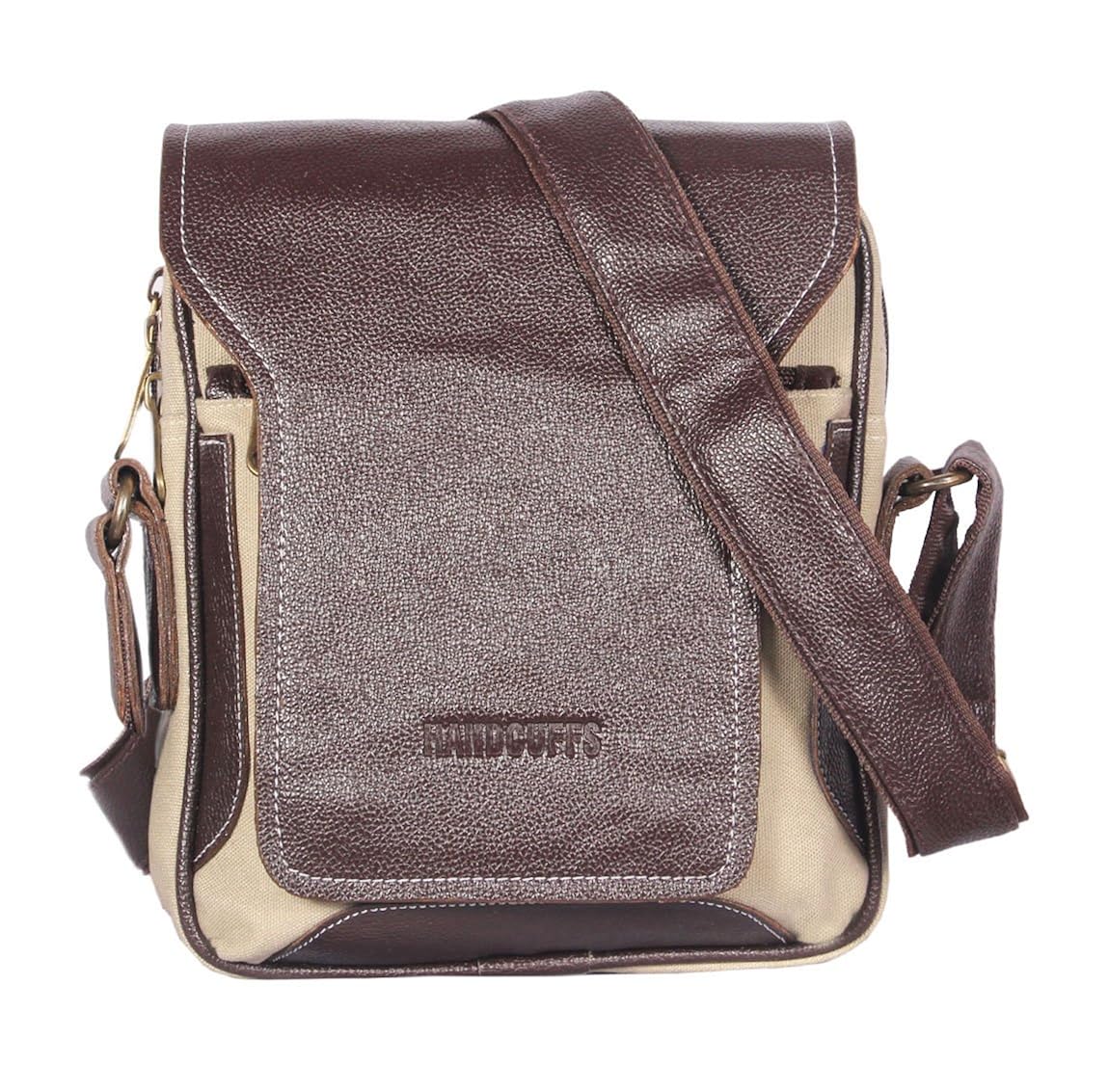 handcuffs men's shoulder bag (brown) ()