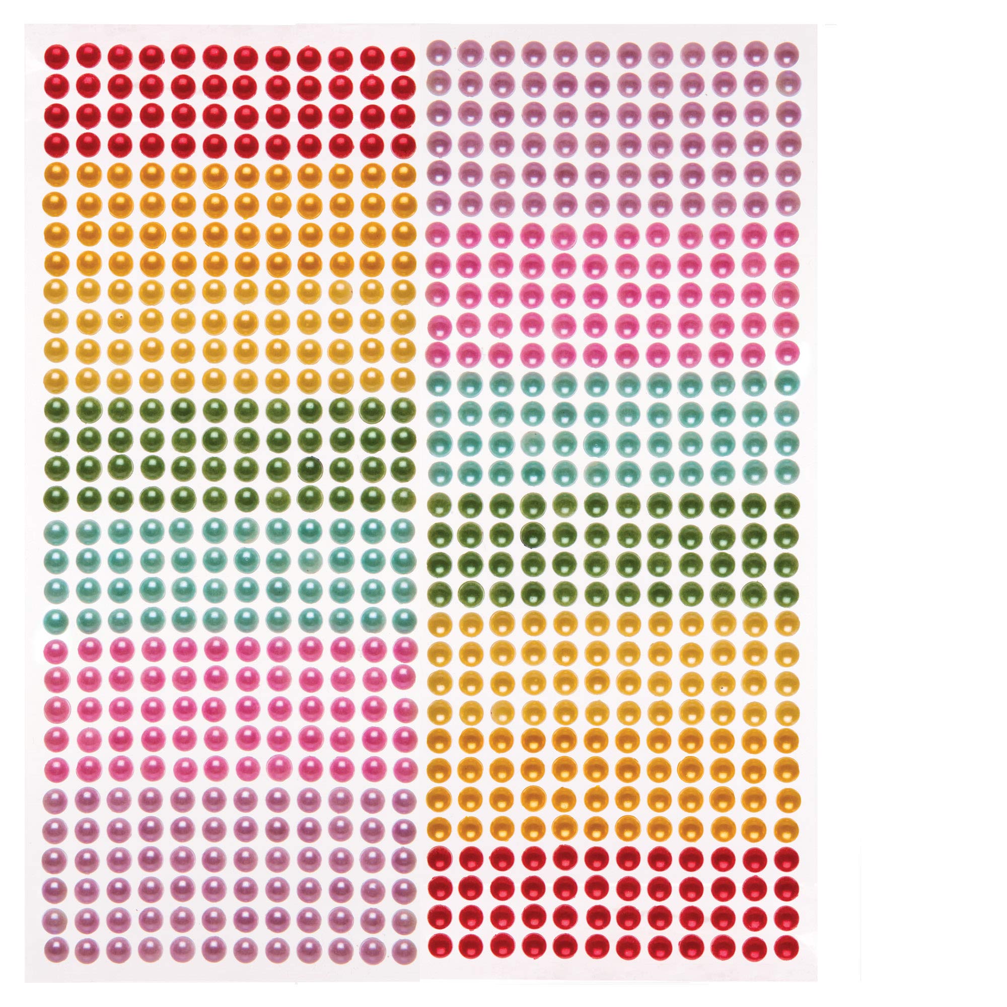 Baker Ross Rainbow Self-Adhesive Plastic Pearls, Embellishments to Decorate Cards, Notebooks and More (Pack of 372)