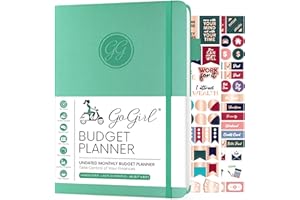 GoGirl Budget Planner – Monthly Financial Planner Organizer Budget Book. Expense Tracker Notebook Journal to Control Money, A5 (Emerald)
