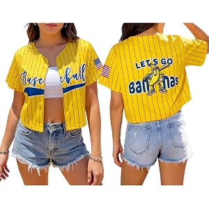 Baseball Jersey Women Game Day Fan Baseball Shirt Cute Trendy Cropped Tops Streetwear Funny Hip Hop Softball Jersey