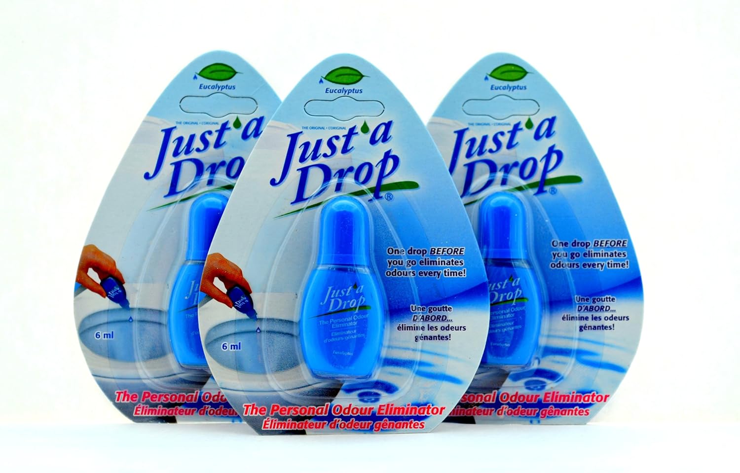 Just A Drop Toilet Personal Odor Reducer and Neutralizer 6 Ml 3 Pack