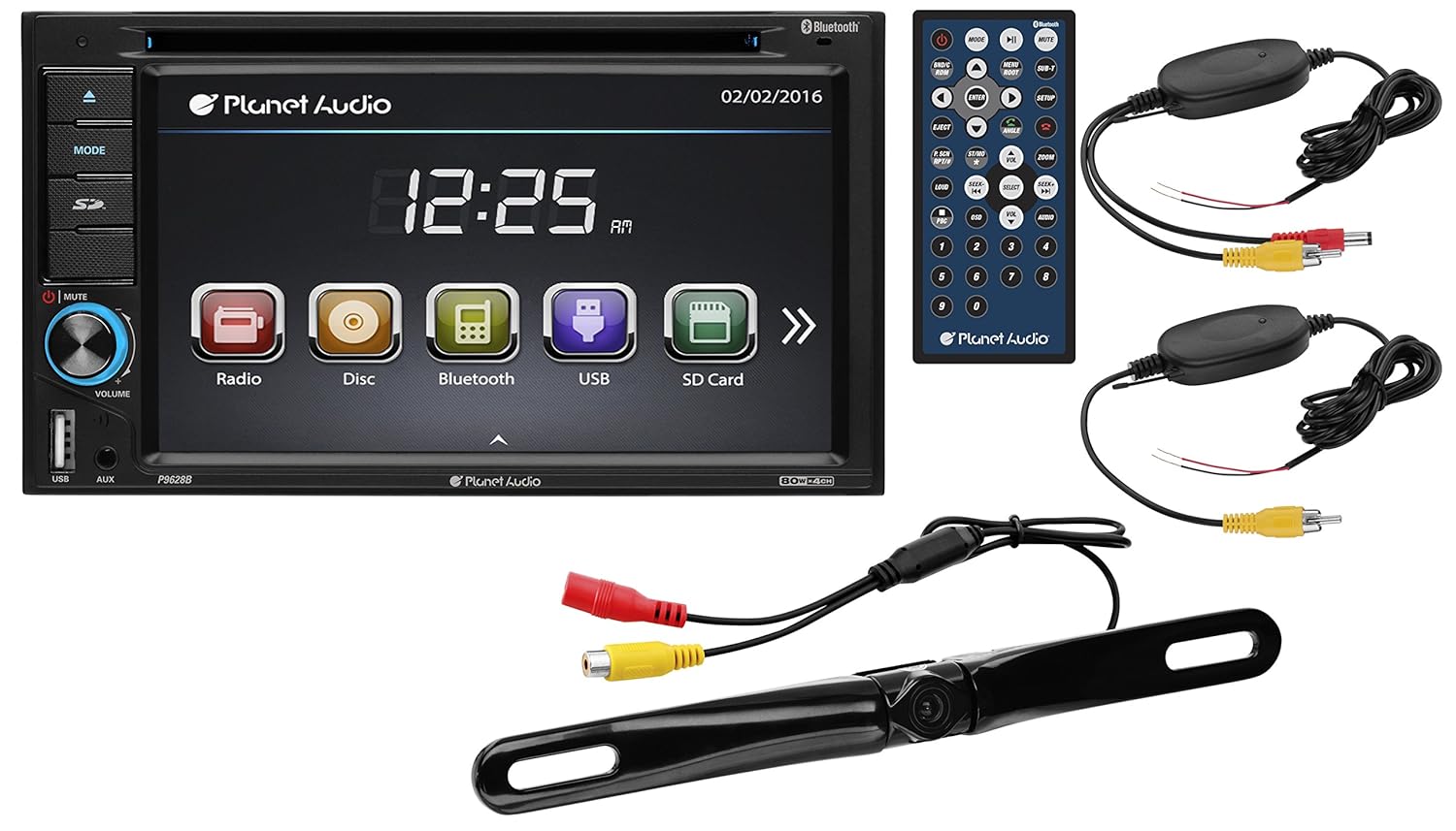 Amazon.com: Planet Audio P9628BWRC Double Din, Touchscreen, Bluetooth,  DVD/CD/MP3/USB/SD AM/FM Car Stereo, 6.2 Inch Digital LCD Monitor, Wireless  Remote, ...