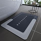 Bath Mat Rugs Non Slip Quick Dry Bathroom Mats Super Absorbent Rubber Bath Mats Fit Under Door, Bathroom Rugs Shower Mat for Bathroom, Bathtub, Shower and Sink (Rectangle Blue, 24"x35")