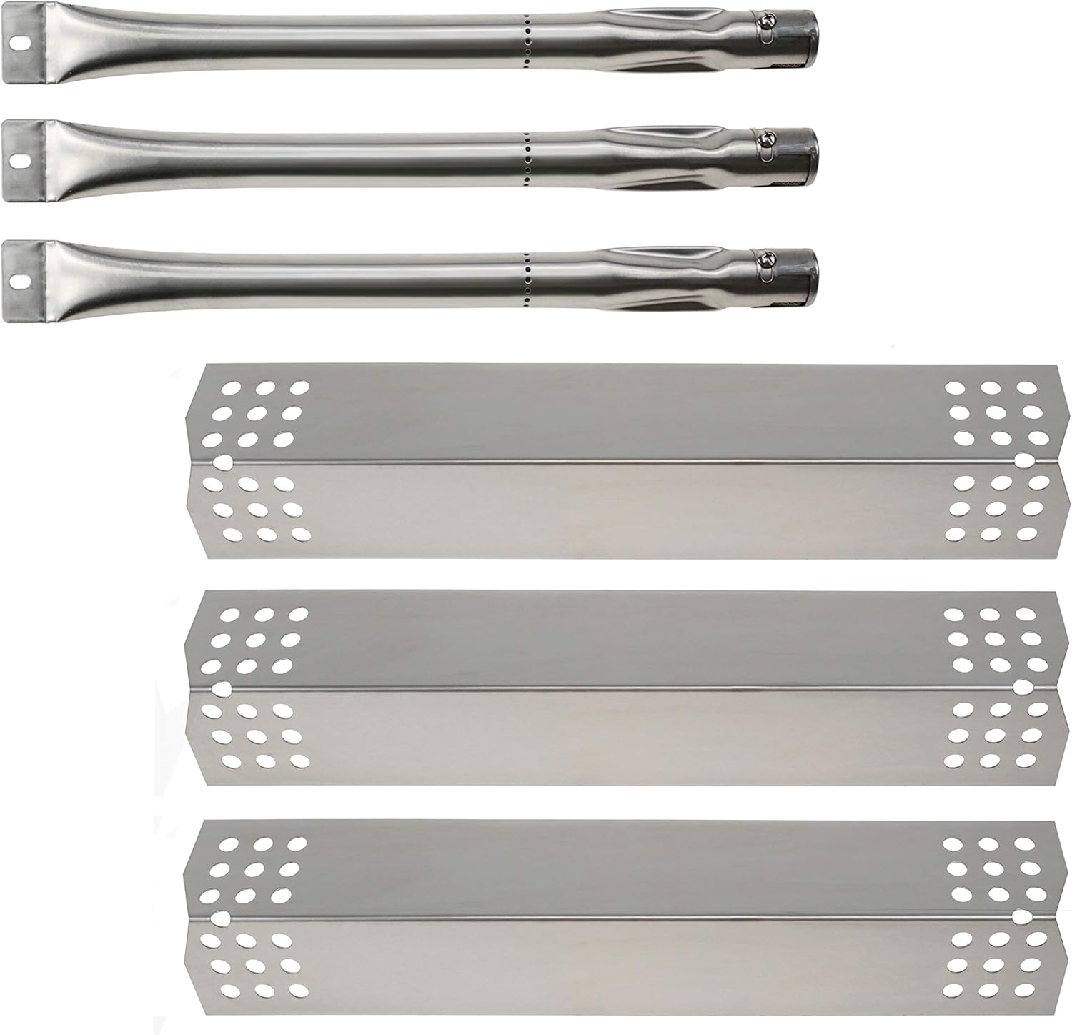 Hisencn Repair Kit Replacement Parts for Sunbeam, Nexgrill, Grill Master 720-0697, Nexgrill 720-0783C, 720-0783E Gas Grill Models Stainless Steel Burner Tube, Heat Plates