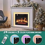 YITAHOME White Electric Fireplace Suite 39" with 7-Day Remote Control LED Flame view 3