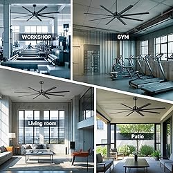 ZOEYON 96 Inch Industrial Ceiling Fan - Large