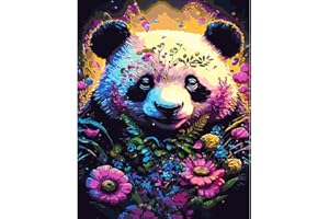 KICHANG Panda Paint by Number Kit for Adults,Paint by Number for Adults Canvas,DIY Adult Paint by Number Oil Painting Acrylic Paints,Paint by Number on Canvas for Home Decor Gift-15.7x19.6in