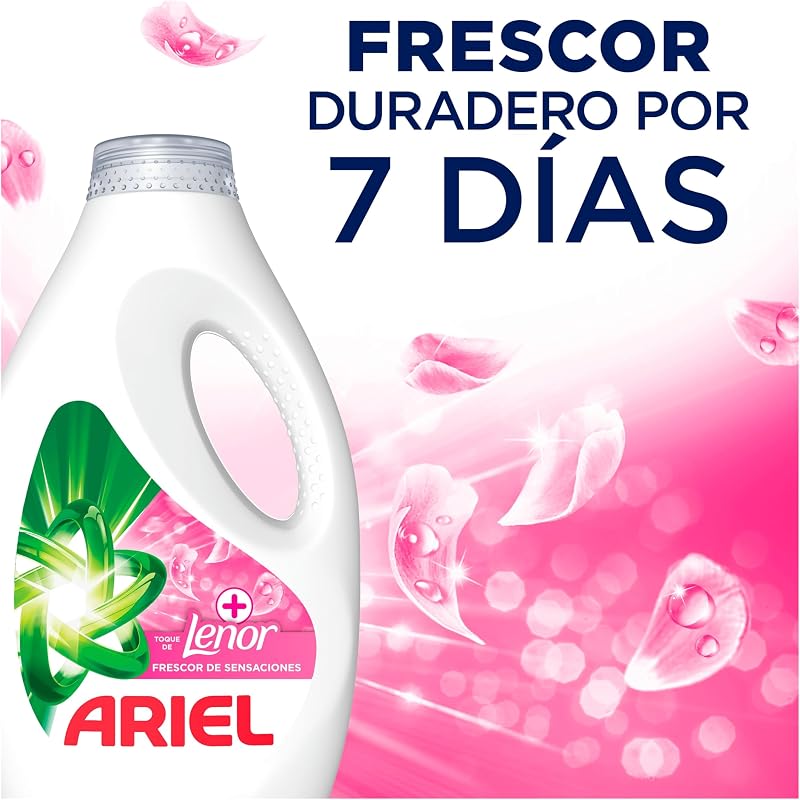 Detergente Lavadora Liquido, 40 Lavados, Jabon Frescor Sensaciones, Limpieza Mejorada en Ciclos Mas Frios con la Exclusiva Tecnologia de Limpieza en Frio, El embalaje puede variar