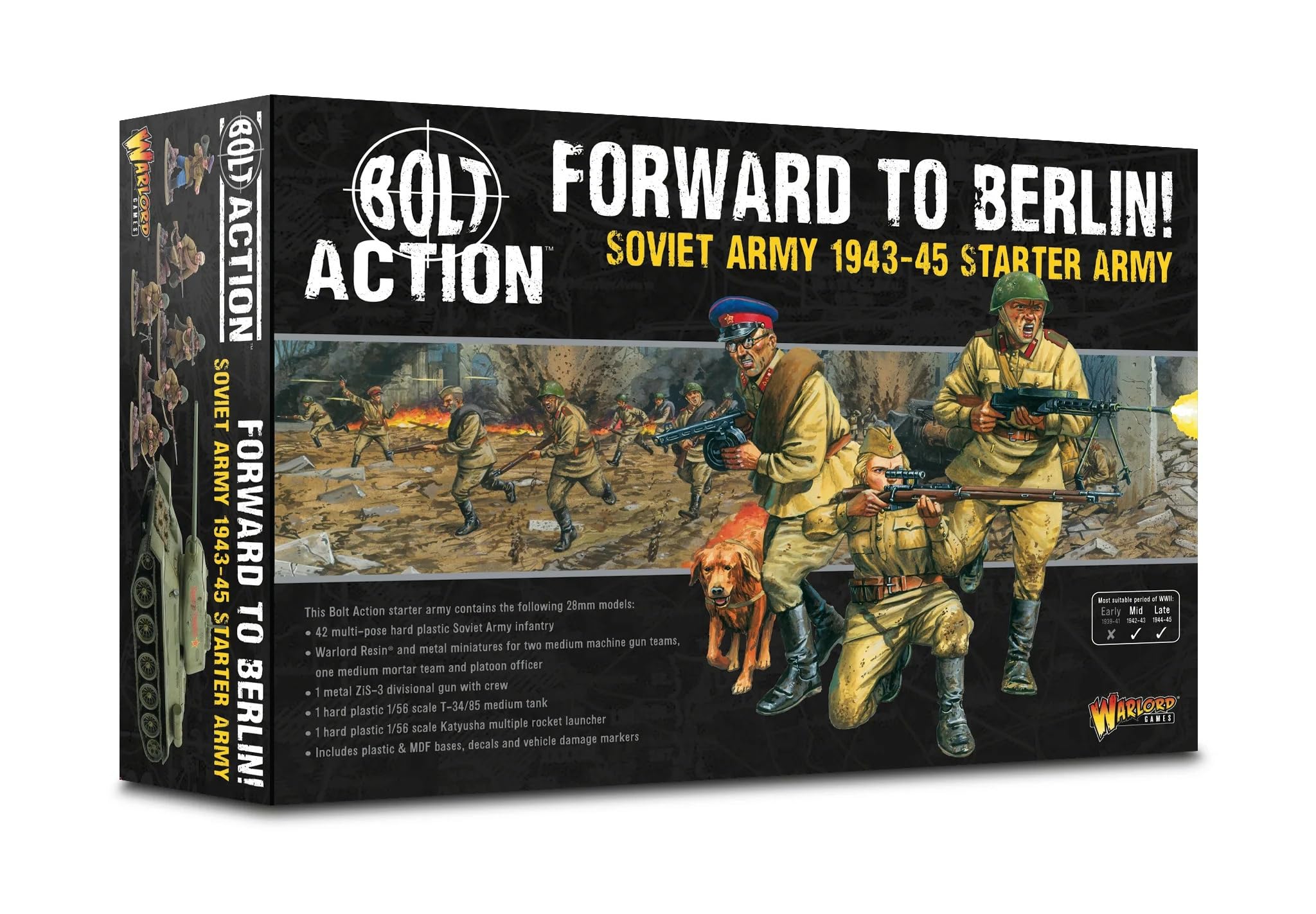 Warlord Games Forward to Berlin! - Soviet 1943-45 Starter Army - 28mm Scale Miniatures for Bolt Action Highly Detailed World War 2 Miniatures