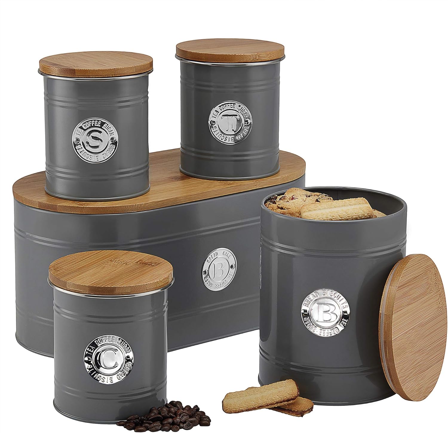 Zucchero caffè Cooks Professional Contenitore per Cucina Set da 5 Pezzi