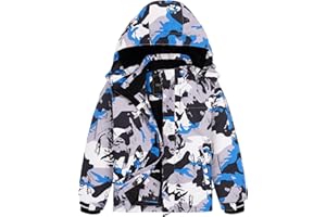 FREE SOLDIER Boys Girls Waterproof Ski Jacket Fleece Lined Warm Winter Snow Coat Kids Winter Jacket with Detachable Hood