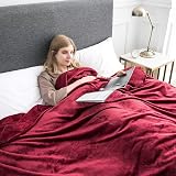 MOONLIGHT20015 Fleece King Blanket 270x230 cm Burgundy 400 GSM Silk Touch view 5