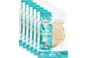 Eureka Tortilla Organic Plain Delicious Flour Tortillas | Organic Artisanal Tortillas | 6” Mini Wrap Whole Grains | Vegan, Non GMO, Low Calorie | (6 Packs, 8 Per Pack, 48 Total)