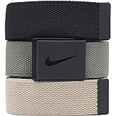Nike Golf Men's 3-in-1 Web One-Size-Fits-Most Belts, Black/Olive/Khaki