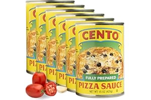 Cento Full Prepared Pizza Sauce, 15 Oz (Pack of 6), with Tomatoes, Basil, Olive Oil & Garlic, Ready to Use for Homemade, Flatbread or Cauliflower Pizza - Non-GMO & Gluten Free