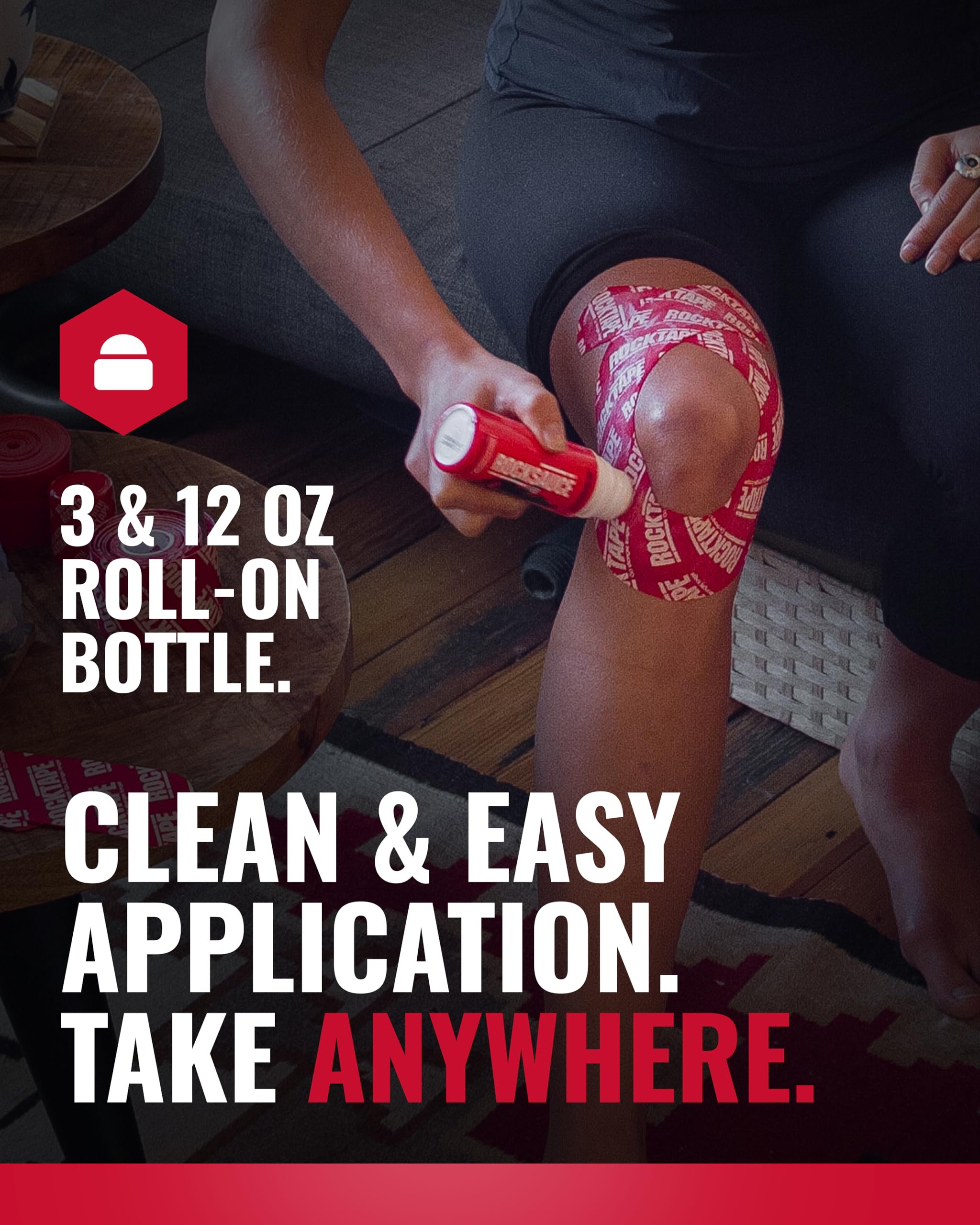 RockSauce Fire, 3 oz Roll-On - Easy to use Pain Relief Cream - Capsaicin & Menthol Formula Relieves Muscle & Joint Pain - Works w/ RockTape - No-Mess Applicator - Dye-Free, Won't Stain Clothes