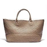 Weayouth Woven Bag Shopper Bag Travel Handbags and Purses Women Tote Bag Large Capacity Shoulder Fashion Bags