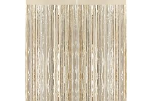 2Pack Foil Fringe Backdrop Curtains, Tinsel Door Streamers - Fringe Backdrop for Graduation, New Years Eve, Birthday, Wedding