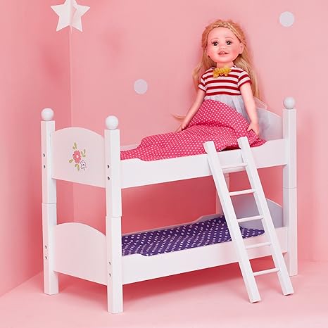white double bunk bed