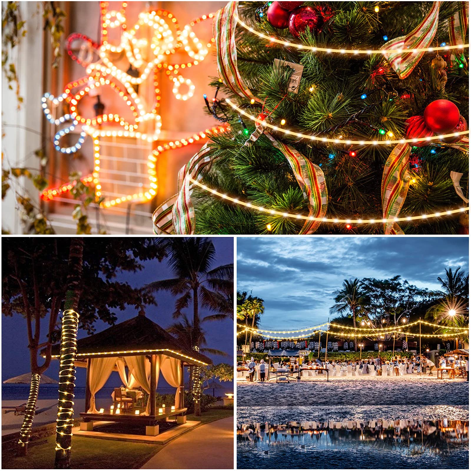 Forever Speed 30M LED Lichterschlauch Außen,1080LEDs Wasserfest LED Lichtschlauc Schlauch Außen und Innen für Weihnachten, Hochzeit, Dach, Zaun Dekoration Beleuchtung WarmWeiß IP65 3