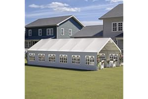 DetalleGo 20’ x 40’ Outdoor Heavy-Duty Party Tent, Upgraded Galvanized Gazebo Wedding Canopy Big Tents with 3 Storage Bags, Event Shelter Tent for Outdoor Activity, Wedding, Birthday Party
