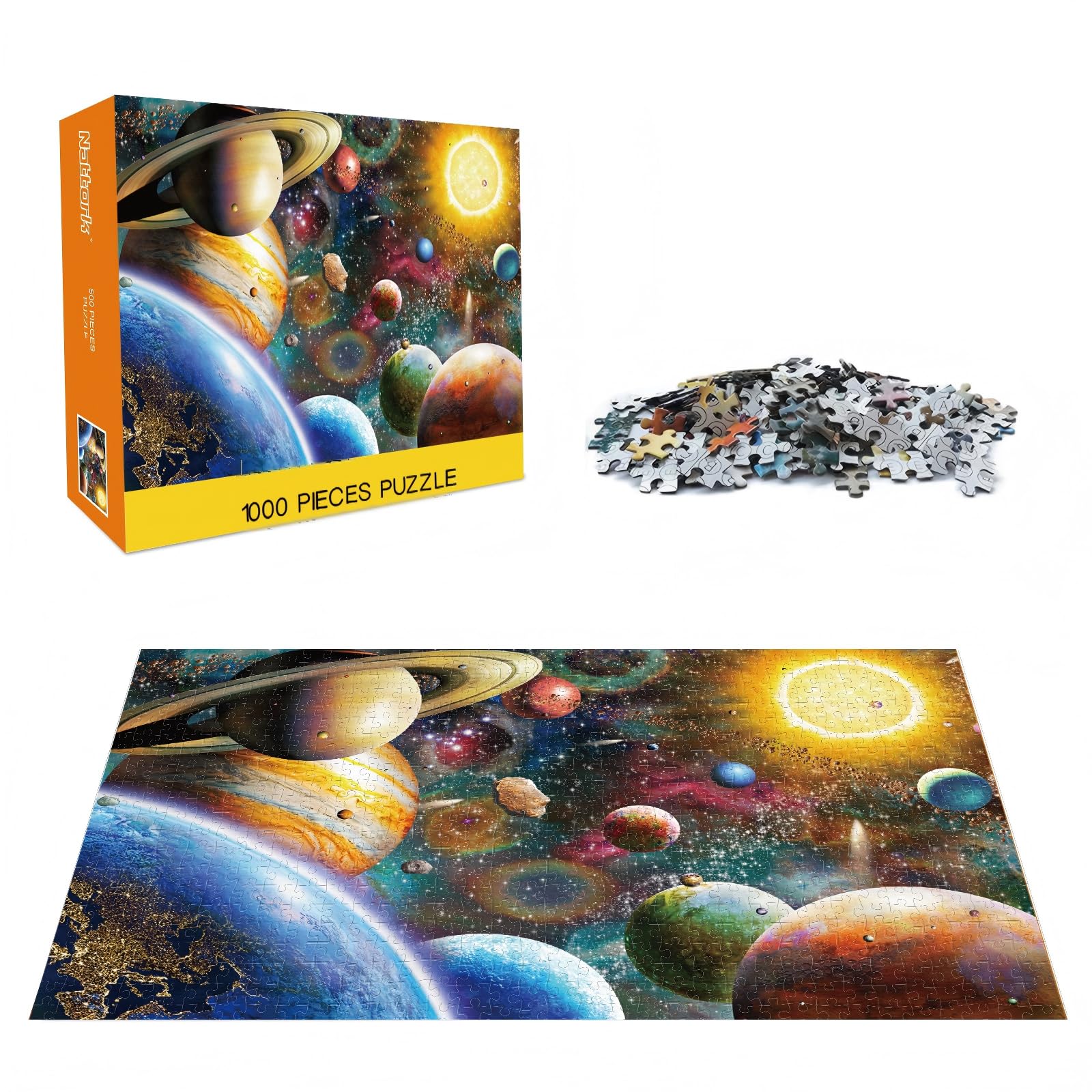 Jigsaw Puzzles 1000 Pieces for Adults, Families (Space Traveler, Solar System) Pieces Fit Together Perfectly