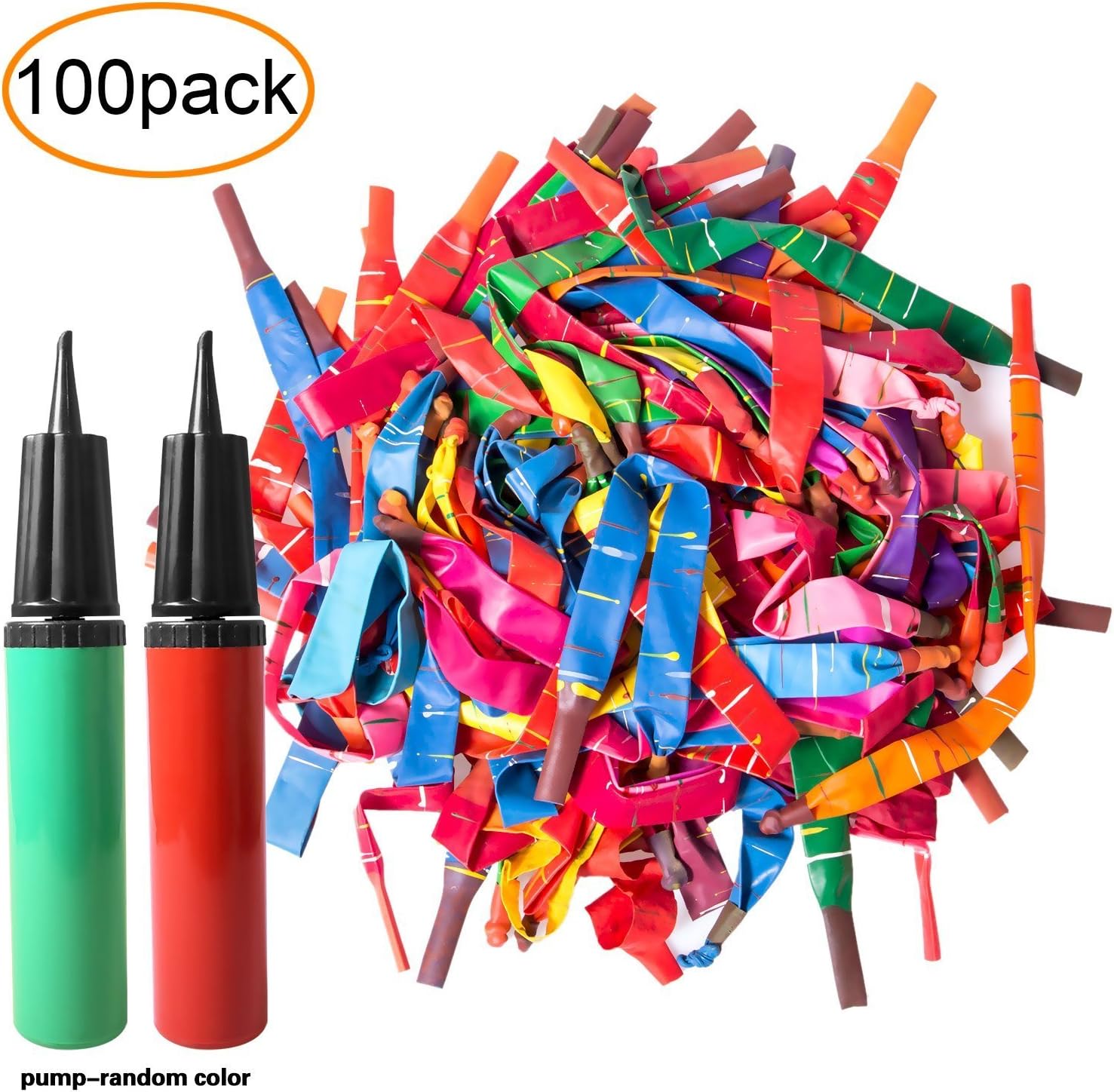 YHMALL Rocket Balloons with A Free Air Pump. Giant Rocket Balloons to Whistle. Various Bright Color of Rocket Balloons Refill