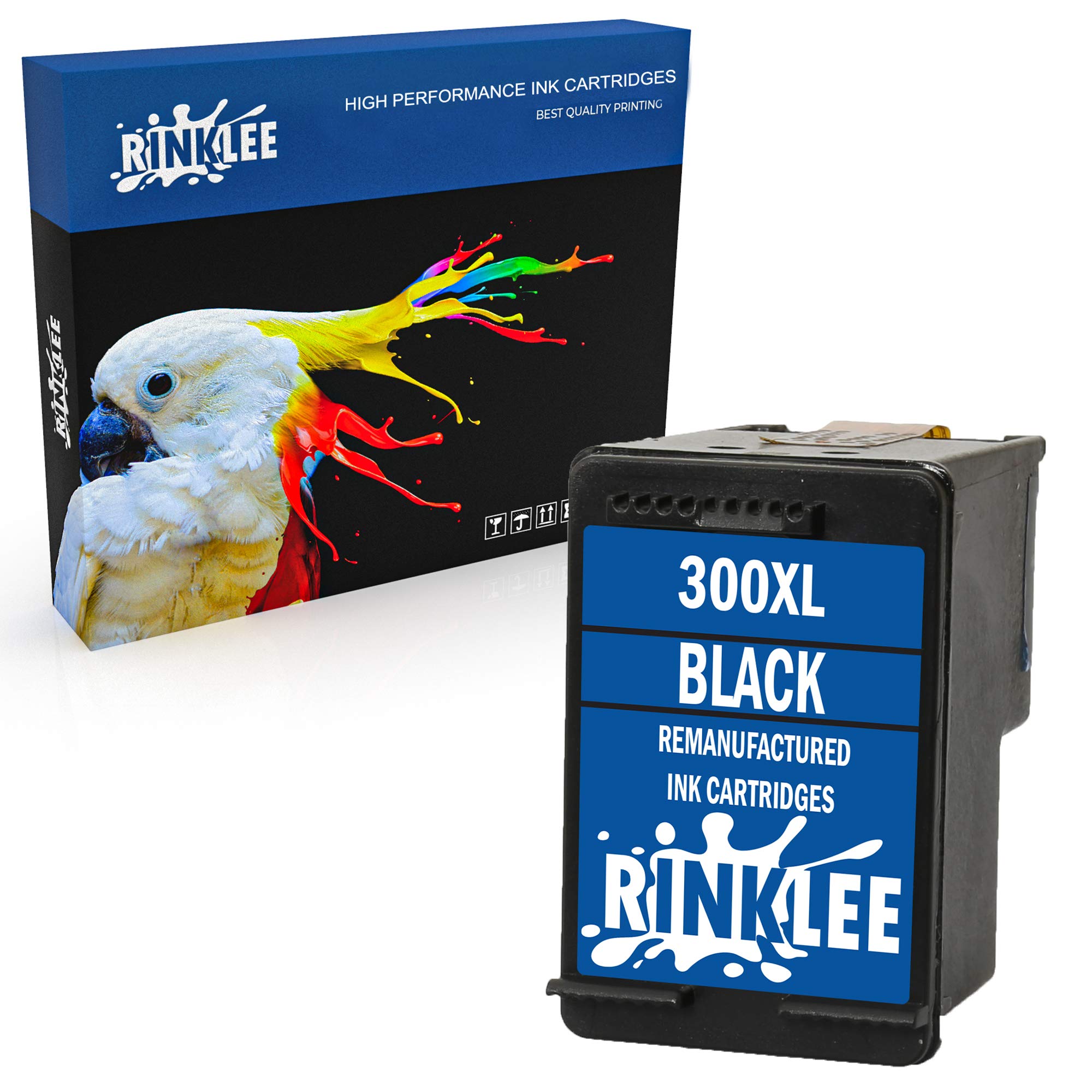 RINKLEE Remanufactured for HP 300XL Ink Cartridge compatible with HP Deskjet D1660 D1663 D2530 D2545 D2560 D2660 D5560 F2420 F2480 F4210 F4240 F4272 F4280 F4580 Photosmart C4780 C4680 | Black